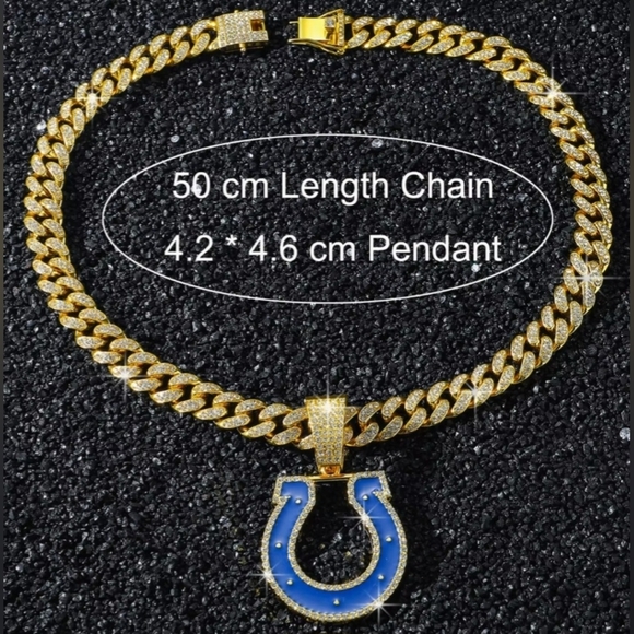 Colts football team iced Cubsn Chain Necklace Size 20\